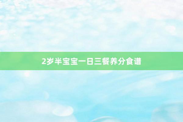 2岁半宝宝一日三餐养分食谱